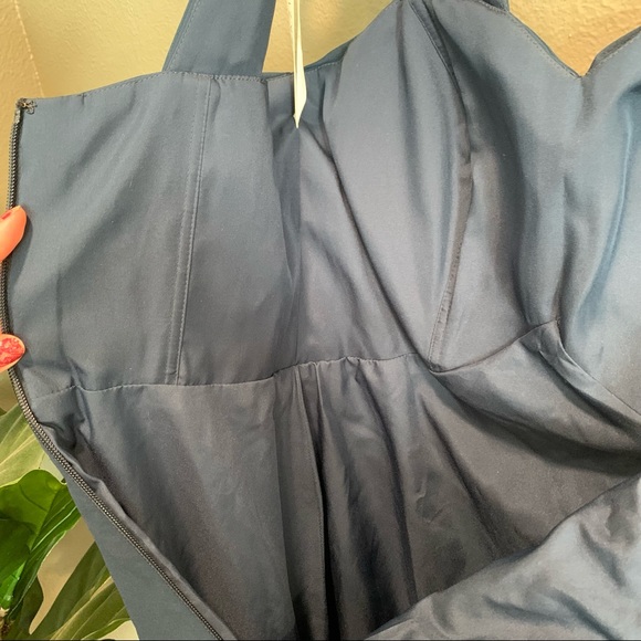 AZAZIE NWT “Sariah” off the shoulder new length Dark Navy, size A6. # AZ613435 - Picture 2 of 9